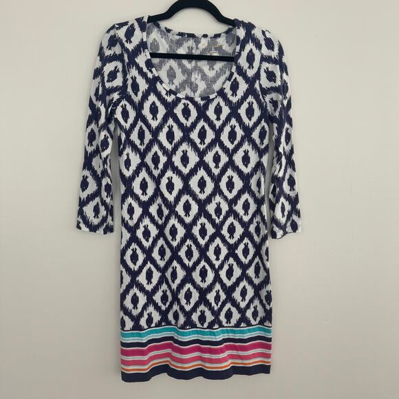 Lilly Pulitzer Beacon T-Shirt Dress in Bright Navy Little Fish Print - Picture 2 of 7